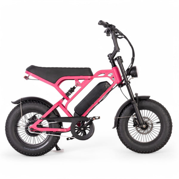 V20 Mini Fatbike – Kinderfatbike met Hydraulische Remmen & Gashendel - Roze - Stoer, Veilig en Straatlegaal!