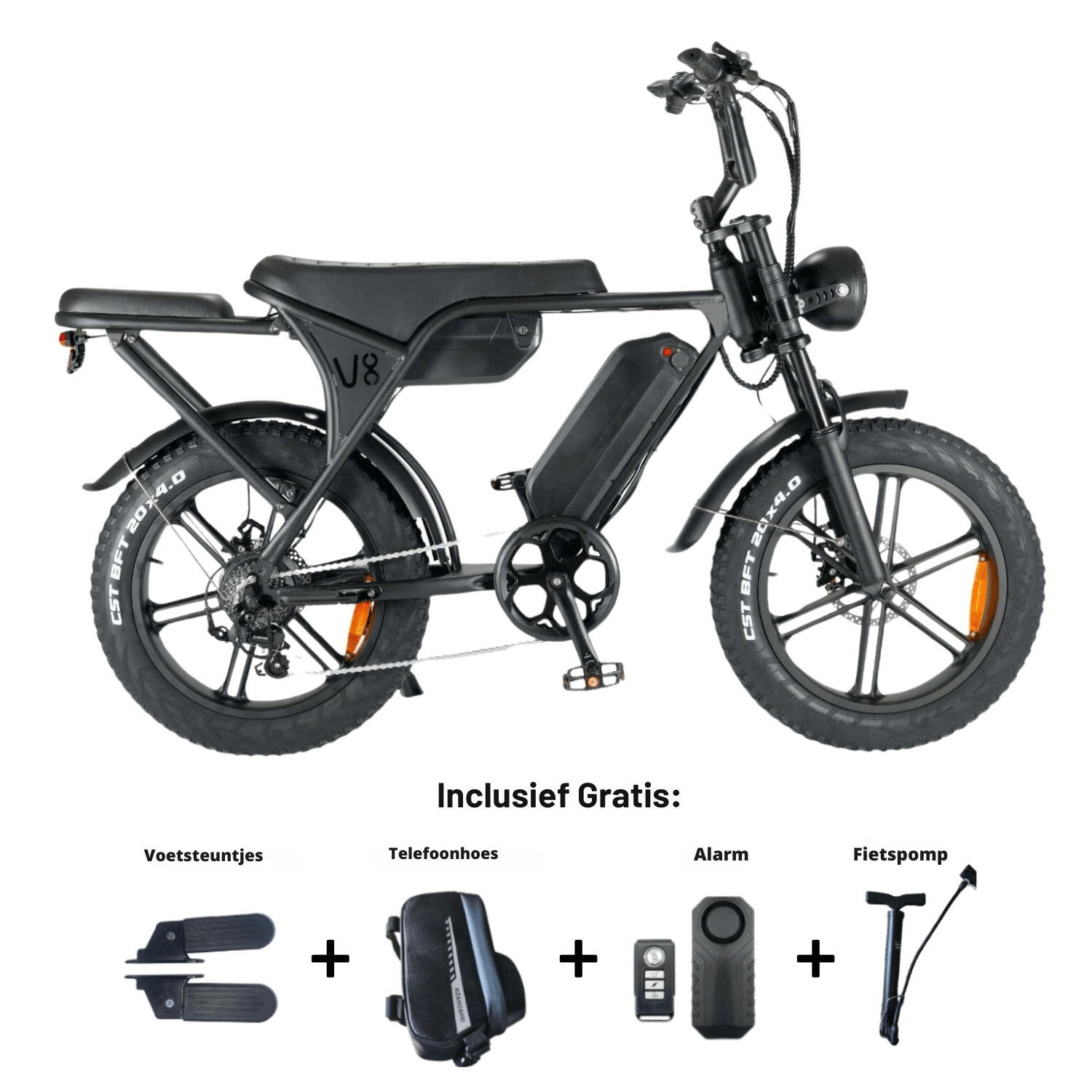 Ouxi V8 2.0 - Dubbele Accu - Hydraulische Remmen - Zwart