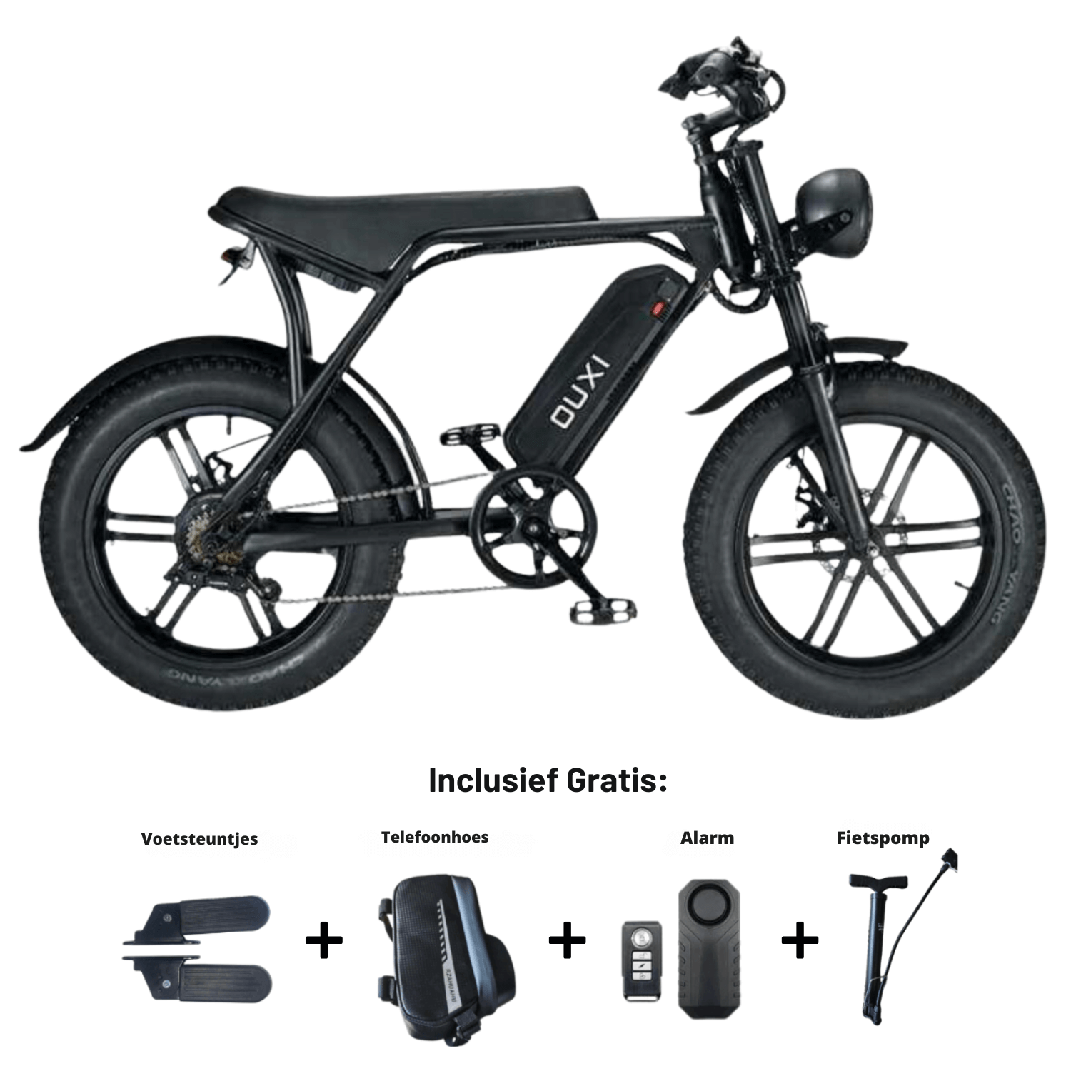 Ouxi V8 Fatbike - Dubbele Accu - Zwart