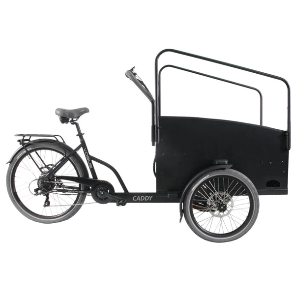 Vogue Caddy - Elektrische Bakfiets - Mat Zwart - Grijze Accenten - Accu 468Wh (36V, 13Ah) - Bafang Achterwielmotor - Shimano 7 Versnellingen - Hydraulische Remmen