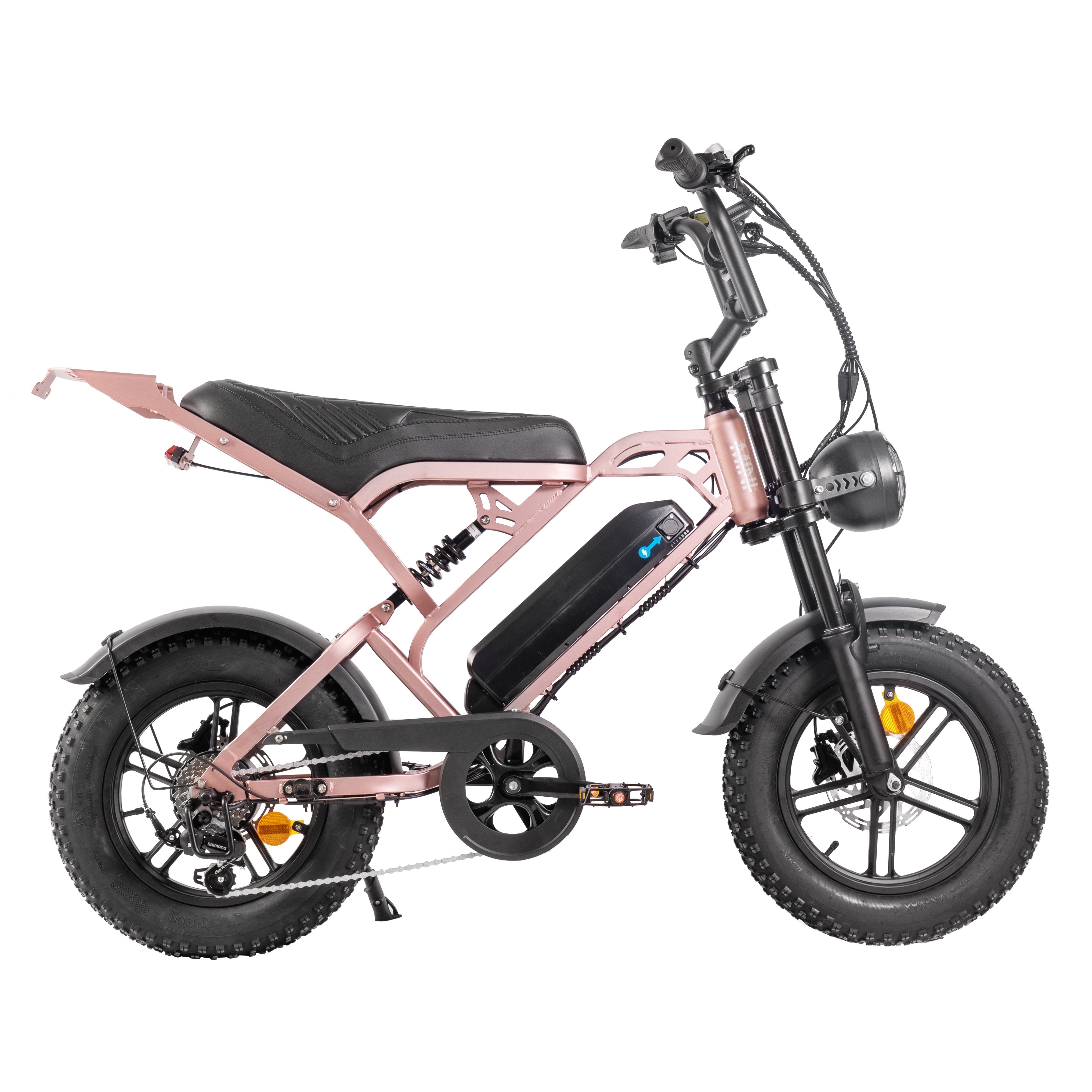 V20 Mini Fatbike – Kinderfatbike met Hydraulische Remmen & Gashendel - Roze - Stoer, Veilig en Straatlegaal!