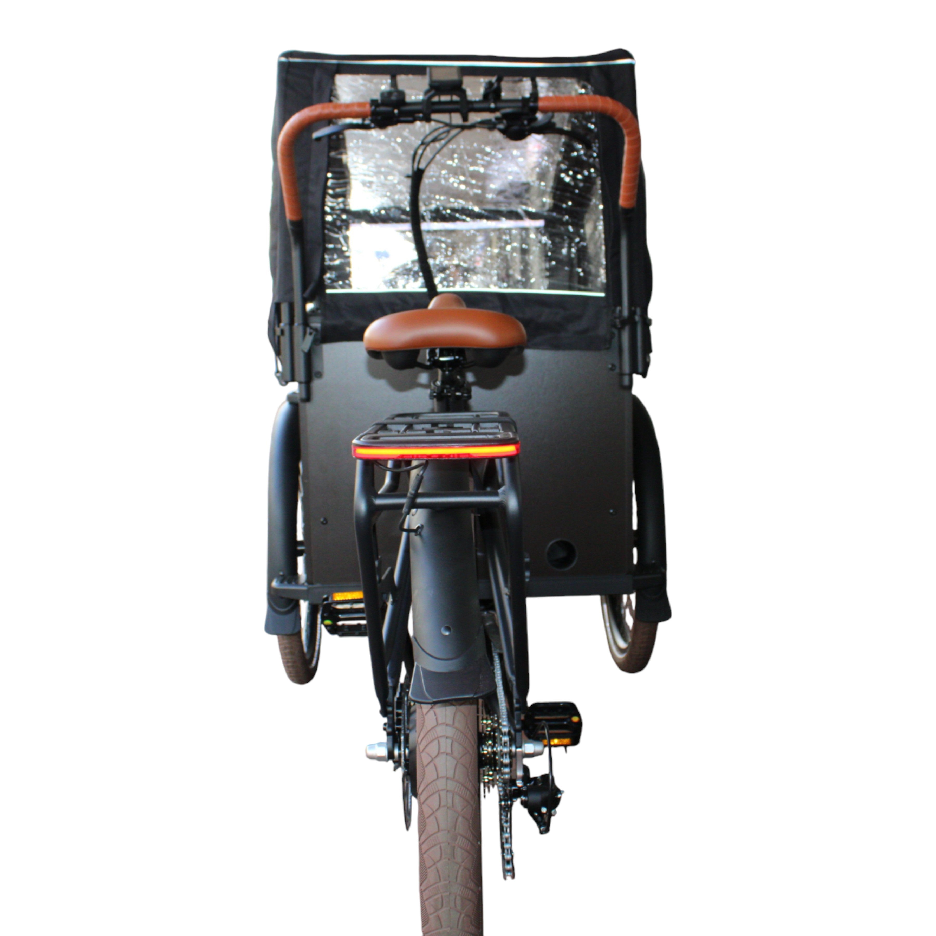 Vogue Journey S - Mat Zwart met Bruine Accenten - Elektrische bakfiets