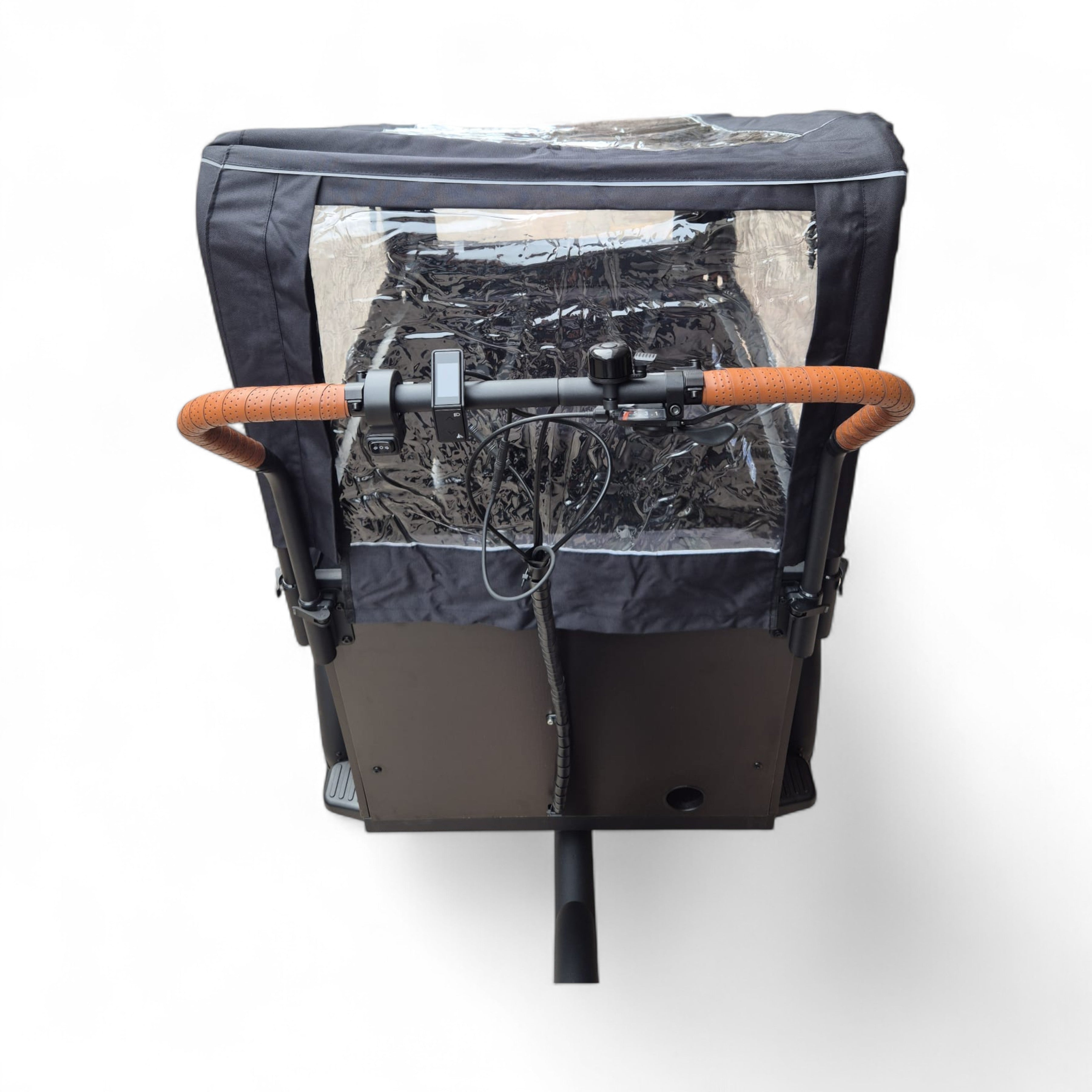 Vogue Journey S - Mat Zwart met Bruine Accenten - Elektrische bakfiets