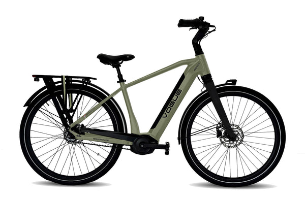 Vogue Prestige – Heren Elektrische Fiets - 28 inch – 53 cm – Motinova Middenmotor 80Nm – V-Snaar Aandrijving – 14,5Ah Accu – Cement Grijs